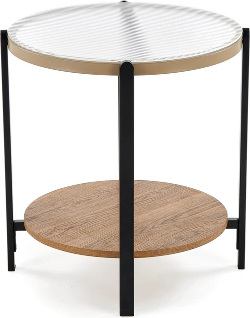 Ława Halmar KAMALA 53 cm Naturalny/Czarny (5905248136083) - obraz 2