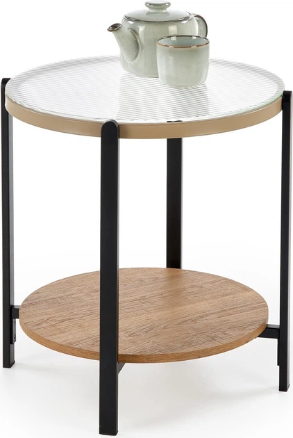 Ława Halmar KAMALA 53 cm Naturalny/Czarny (5905248136083) - obraz 3