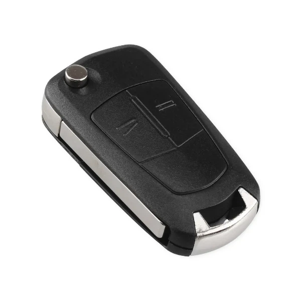 Корпус выкидного ключа Opel Vectra Astra Omega Insignia Zafira Crossland X Campo Vivaro AdlerKey (87-64) на 2 кнопки (лезвие HU101 две черные кнопки под чип 7946/7941) - изображение 3