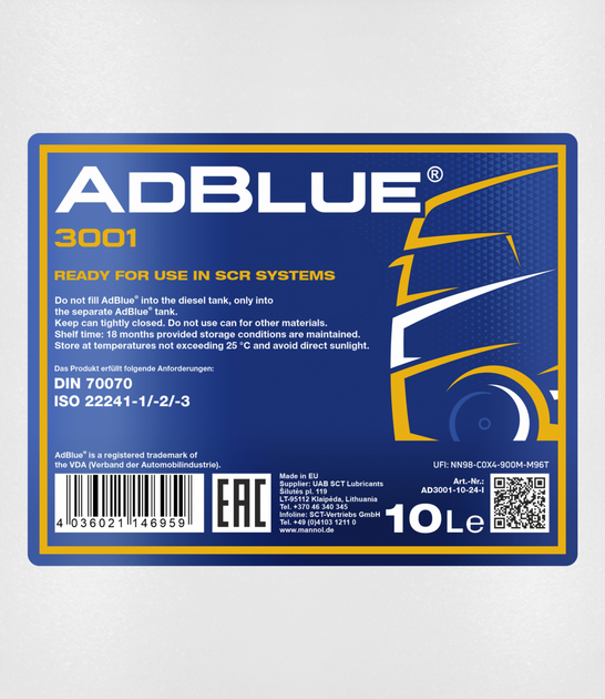 Присадка к дизельному топливу Fanfaro AdBlue мочевина 10 л (AD3001-10) - изображение 2