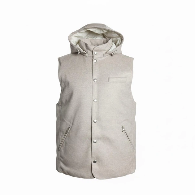 Стеганый жилет с капюшоном Brunello Cucinelli из шерсти, размер L, цвет Taupe - Фото 1 Стеганый жилет с капюшоном Brunello Cucinelli из шерсти, размер L, цвет Taupe - изображение 1