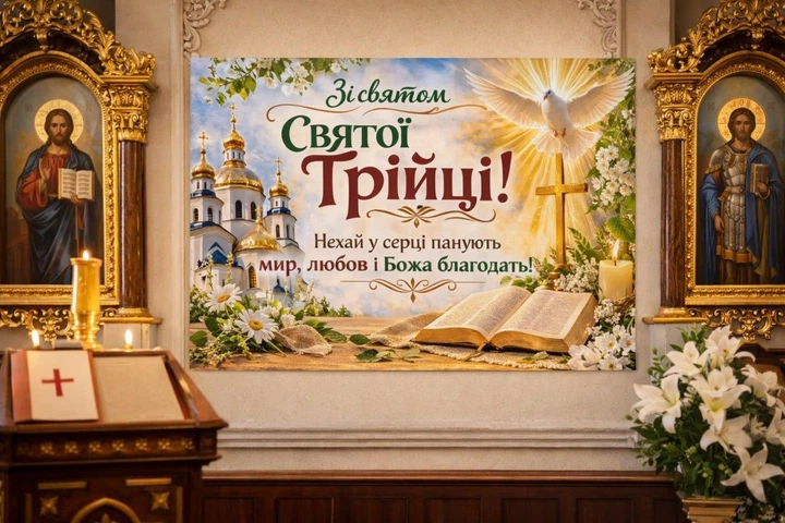 Паперовий плакат "Свято Трійці" 110х75 см - Фото 2 Паперовий плакат "Свято Трійці" 110х75 см - зображення 2