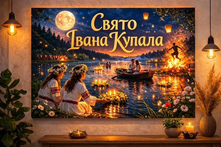 Бумажный плакат "Праздник Ивана Купала" 110х75 см - Фото 2 Бумажный плакат "Праздник Ивана Купала" 110х75 см - изображение 2