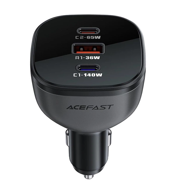 Автомобильный адаптер ACEFAST PD 3-port car charger B14 |2Type-C/1USB, PD3.1/QC, 165W/3A| Black - Фото 4 Автомобильный адаптер ACEFAST PD 3-port car charger B14 |2Type-C/1USB, PD3.1/QC, 165W/3A| Black - изображение 4