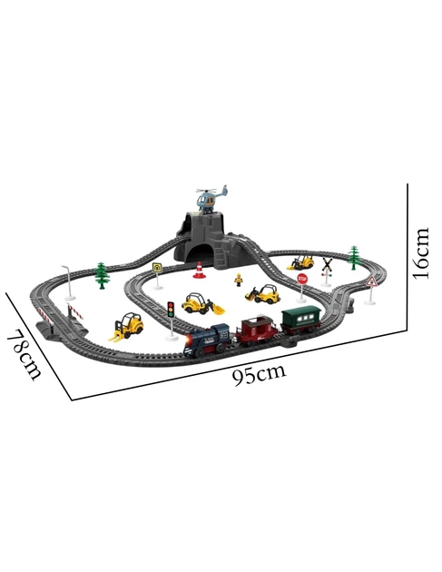 Kolejka elektryczna Woopie Retro Ciuchcia Lokomotywa 76 elementów (5906280657468) - obraz 6
