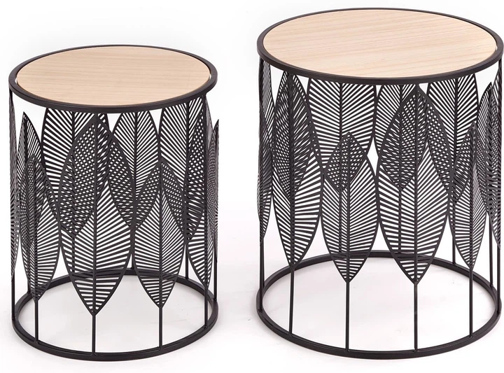 Zestaw ław Halmar FOLLA Czarny 2 szt (5905248107427) - obraz 6