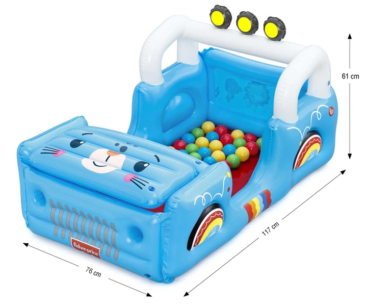 Ігровий центр Bestway Fisher-Price Надувний автомобіль з м'ячиками 117 x 76 x 61 см (6941607393116) - зображення 2