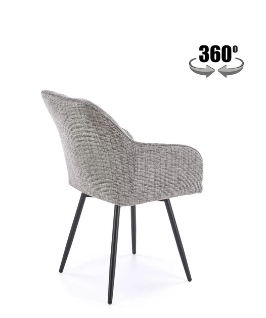 Krzesło do kuchni i salonu Halmar K576 obrotowe Popielate (V-CH-K/576-KR-POPIELATY) (5905248135949) - obraz 2