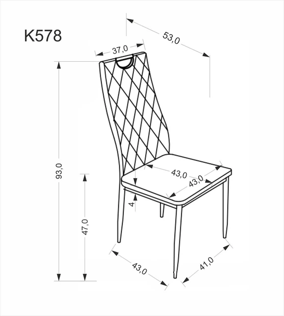 Krzesło do kuchni i salonu Halmar K202 Czarno-srebrne ( V-CH-K/578-KR-CZARNY) (5905248136045) - obraz 2