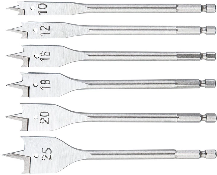 Набір свердел по дереву Neo Tools пір’яні 6 шт. (5906692009442) - зображення 2