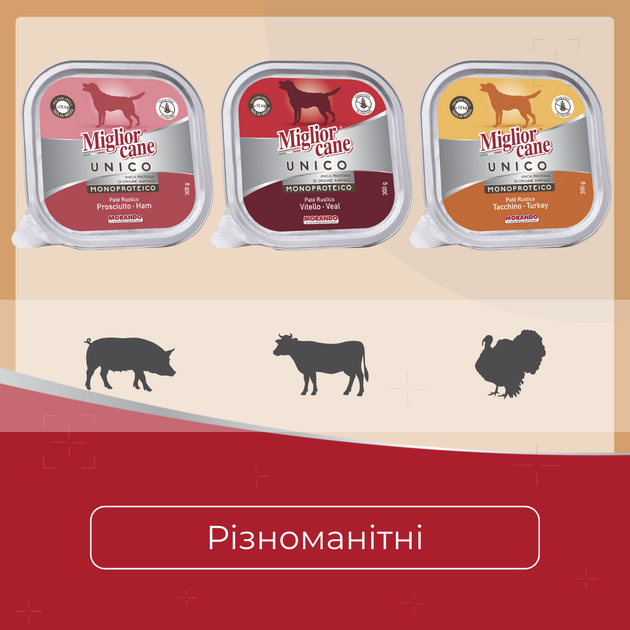 Консервований корм Morando Migliorcane UNICO Вологий корм з індичкою для собак середніх і великих порід 300 г (m02445) - зображення 4