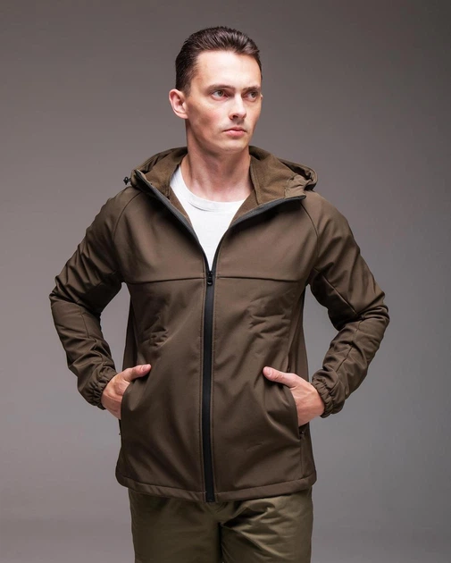 Мужская демисезонная куртка Soft Shell на флисе хакі XL 2065 - зображення 5