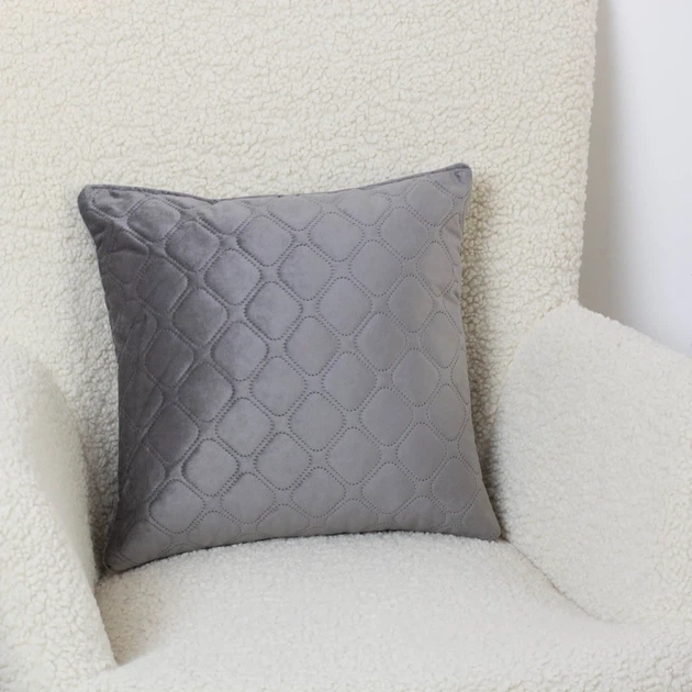 Подушка декоративна 50×70 ТЕП VELOUR темно-сіра Dark Grey, велюр, м’яка, антиалергенна - зображення 2