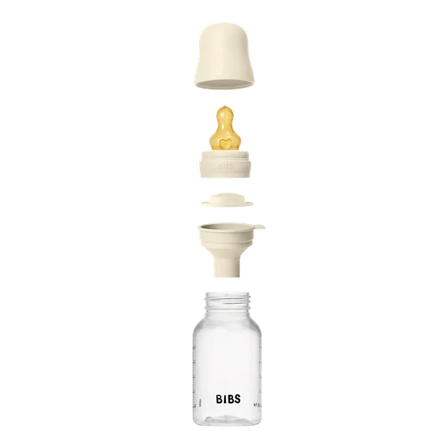 Дитяча пластикова пляшечка BIBS Baby Bottle Round Latex Ivory, 150 ml - изображение 4