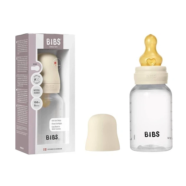 Дитяча пластикова пляшечка BIBS Baby Bottle Round Latex Ivory, 150 ml - изображение 8