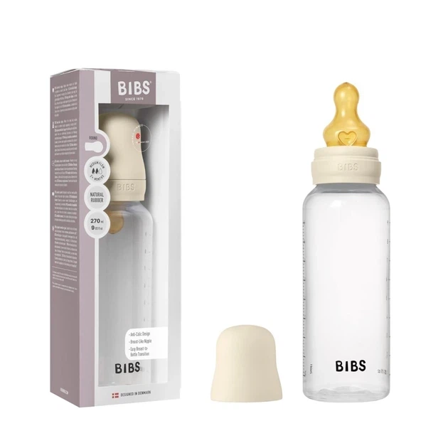 Дитяча пляшечка BIBS Baby Bottle Round Latex 270 мл Medium Flow (середній потік) Ivory - Фото 1 Дитяча пляшечка BIBS Baby Bottle Round Latex 270 мл Medium Flow (середній потік) Ivory - изображение 1