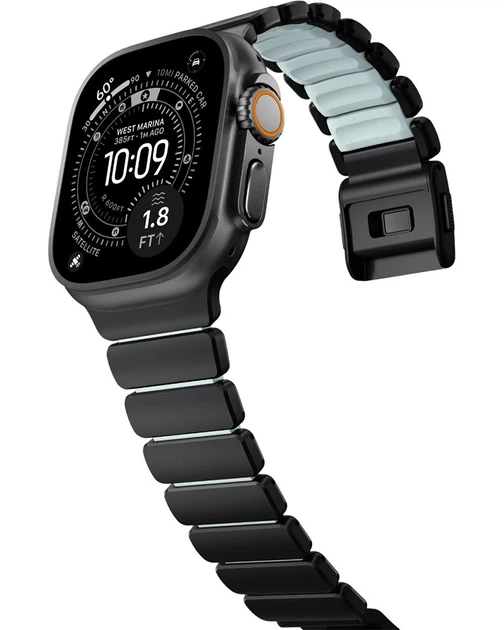 Ремінець Nomad Stratos для Apple Watch 46/49 мм (Black Icy Blue Glow) - зображення 3