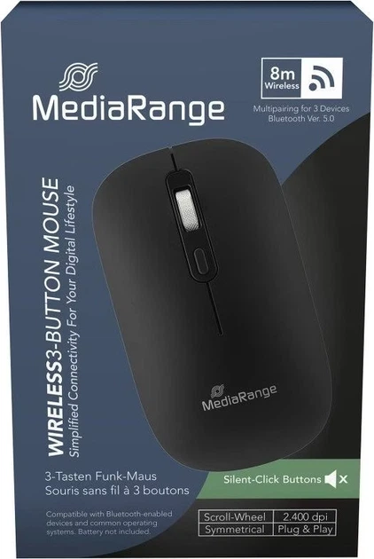 Mysz MediaRange MROS267 Wireless Black - obraz 2