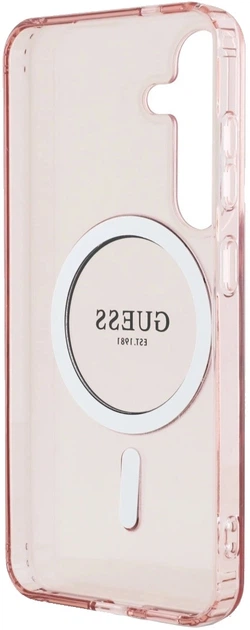 Панель Guess Glitter Circle Classic Logo MagSafe для Samsung Galaxy S25 Pink (3666339449773) - зображення 3
