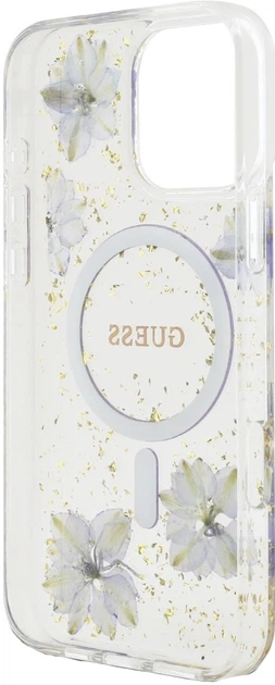 Etui Guess Resin Flowers MagSafe do Apple iPhone 16 Pro Fioletowy (3666339352400) - obraz 3