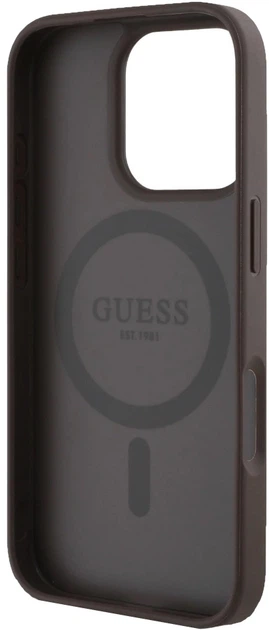 Панель Guess 4G Circle Classic Logo MagSafe для Apple iPhone 16 Pro Max Brown (3666339426507) - зображення 3