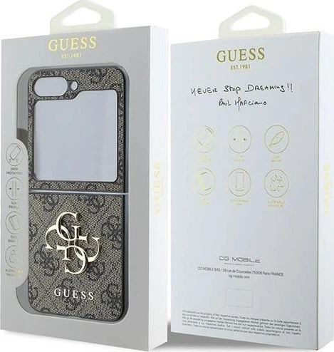 Etui Guess Leather 4G Metal Logo do Samsung Galaxy Z Flip 6 Brązowe (3666339313142) - obraz 4