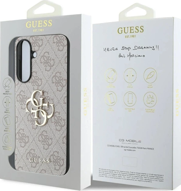 Etui Guess Big 4G Logo Classic Logo do Samsung Galaxy A56 Różowe (3666339454586) - obraz 4