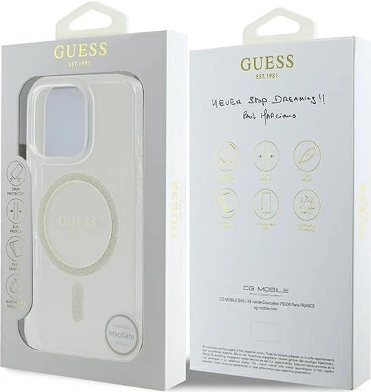 Панель Guess IML Glitter Circle MagSafe для Apple iPhone 16 Pro Max Transparent (3666339307585) - зображення 4