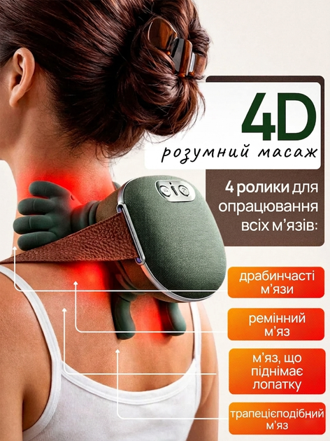 Массажер для спины и шеи аккумуляторный с имитацией рук, подогревом, 3 режимы работы, USB-зарядка - Фото 7 Массажер для спины и шеи аккумуляторный с имитацией рук, подогревом, 3 режимы работы, USB-зарядка - изображение 7