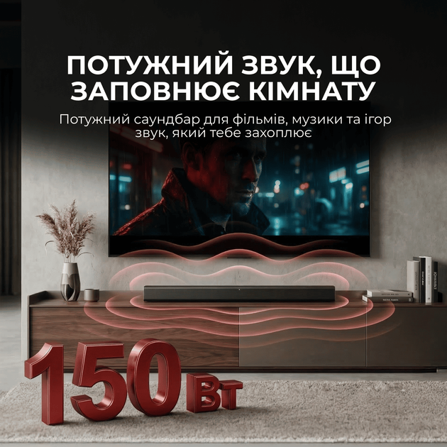 Саундбар Sharp HT-SB145 Black - Фото 2 Саундбар Sharp HT-SB145 Black - зображення 2
