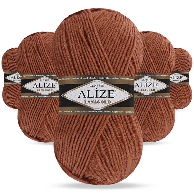 Упаковка Alize Lana Gold, Молочний шоколад №565, 5шт - 100 г/240 м, напіввовняна пряжа середньої товщини для в'язання, упаковка 5 мотків - Фото 1 Упаковка Alize Lana Gold, Молочний шоколад №565, 5шт - 100 г/240 м, напіввовняна пряжа середньої товщини для в'язання, упаковка 5 мотків - зображення 1