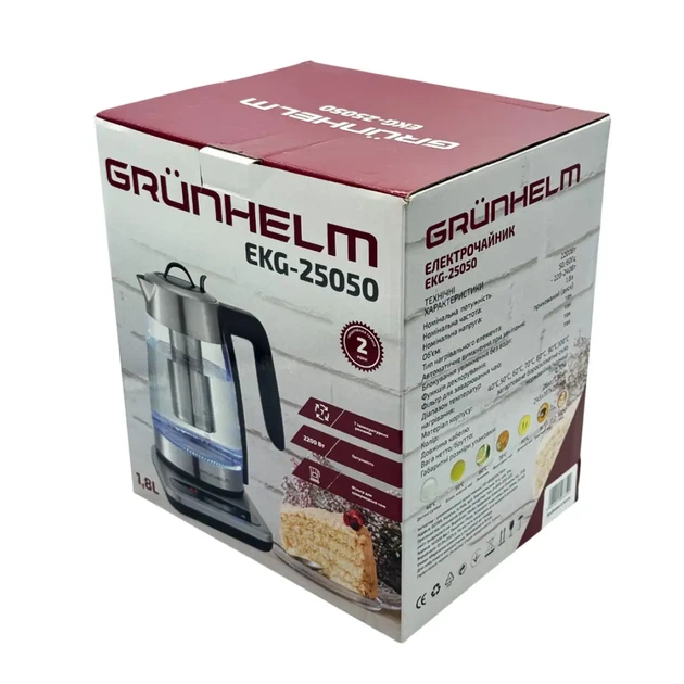 Електрочайник Grunhelm (EKG-25050) 1,8л, 2200Вт, нержавійка - изображение 4