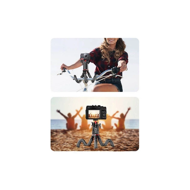 Штатив RTAKO C03 Octopus Extendable Tripod Selfie Stick (with Detachable Phone Holder) Black (6942063212416) - изображение 4
