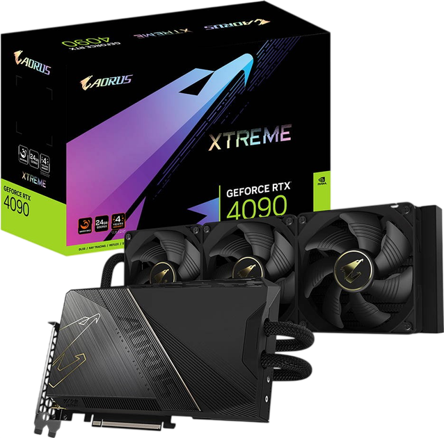Видеокарта GeForce RTX 4090 24GB Gigabyte Aorus Xtreme WaterForce (GV-N4090AORUSX W-24GD) Б/У - Фото 1 Видеокарта GeForce RTX 4090 24GB Gigabyte Aorus Xtreme WaterForce (GV-N4090AORUSX W-24GD) Б/У - изображение 1