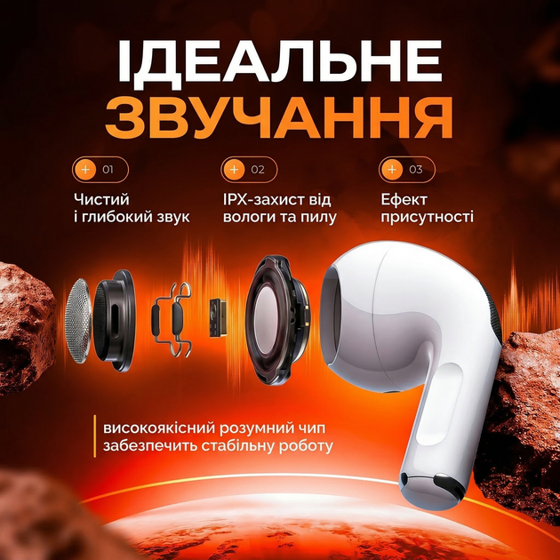 Навушники Air 3 для Android та iOS TWS бездротові навушники миттєве підключення по Bluetooth бездротова зарядка MagSafe Pavlysh A-2 - зображення 3