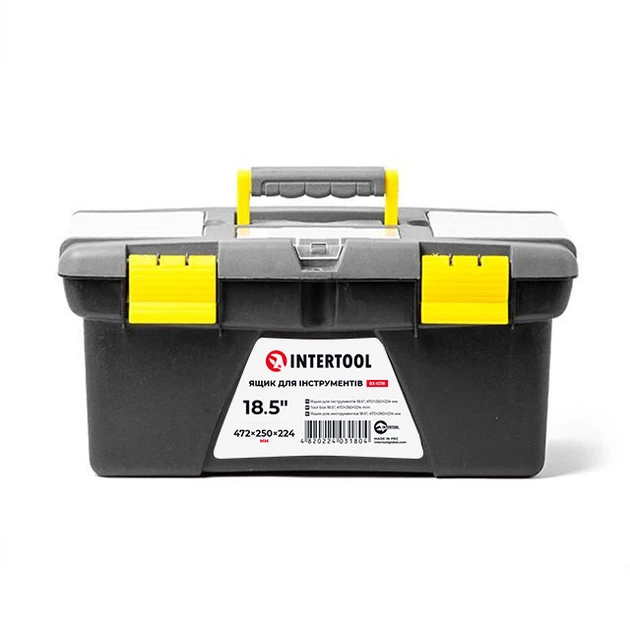 Ящик для инструмента 18.5" 472*250*224мм INTERTOOL BX-0318 - Фото 1 Ящик для инструмента 18.5" 472*250*224мм INTERTOOL BX-0318 - изображение 1