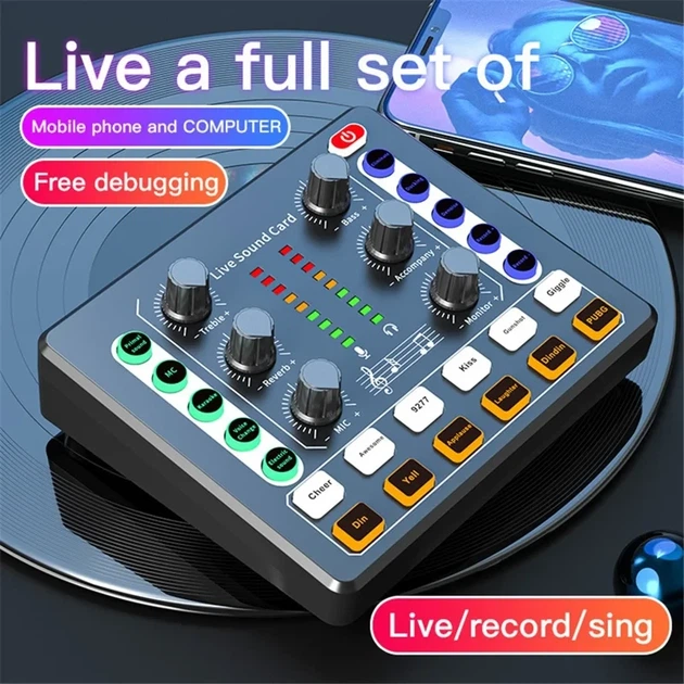 Внешняя звуковая карта M8, аудиоинтерфейс, микшер, Bluetooth адаптер Live Sound Card USB-гарнитура для микрофона - изображение 7
