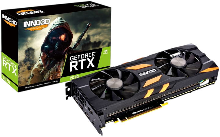 Видеокарта GeForce RTX 2070 8GB Inno3D X2 OC (N20702-08D6X-2511683) Б/У - Фото 1 Видеокарта GeForce RTX 2070 8GB Inno3D X2 OC (N20702-08D6X-2511683) Б/У - изображение 1