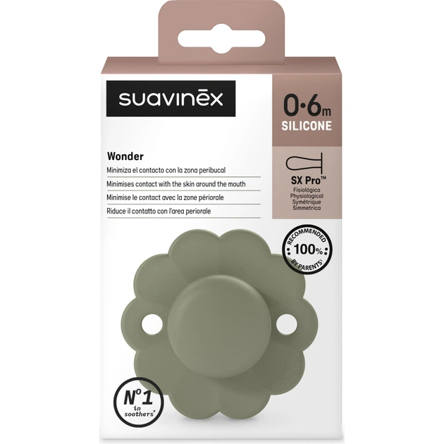 Пустышка Suavinex Wonder физиологическая, 0-6 мес. зеленая (308379) - изображение 3