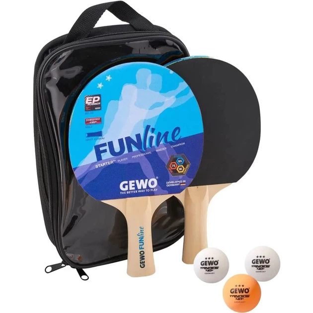 Комплект для настольного тенниса Gewo Double-Fun 2 Bats 3 Balls (96960000) (931053) - изображение 2