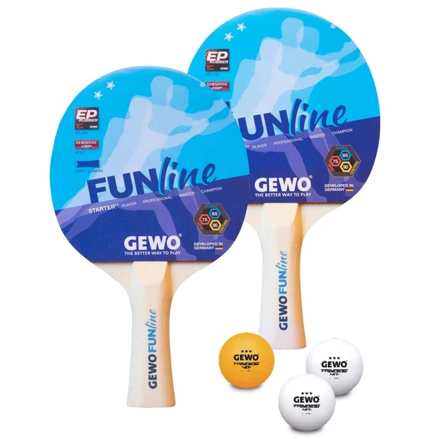 Комплект для настольного тенниса Gewo Double-Fun 2 Bats 3 Balls (96960000) (931053) - изображение 4