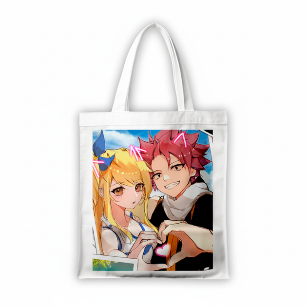 Сумка-шопер Хвост Феи Fairy Tail 39x35 см белая из льна 6823 - Фото 1 Сумка-шопер Хвост Феи Fairy Tail 39x35 см белая из льна 6823 - изображение 1