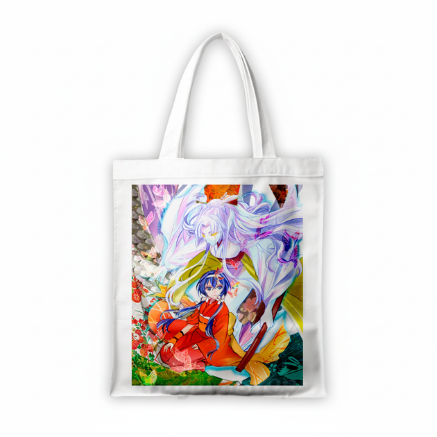 Сумка-шопер Бродячие псы литературные гении Bungou Stray Dogs 39x35 см белая из льна 6775 - Фото 1 Сумка-шопер Бродячие псы литературные гении Bungou Stray Dogs 39x35 см белая из льна 6775 - изображение 1