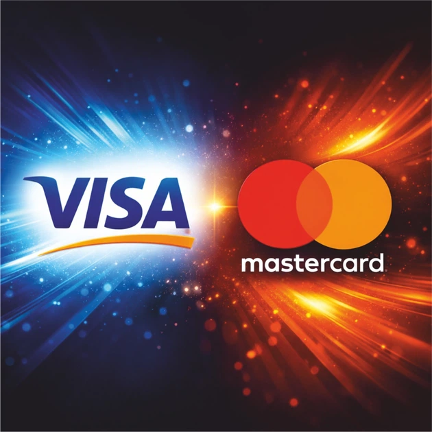 Наклейка "Visa/mastercard", 10х10 см. плівка, УФ друк - Фото 2 Наклейка "Visa/mastercard", 10х10 см. плівка, УФ друк - изображение 2