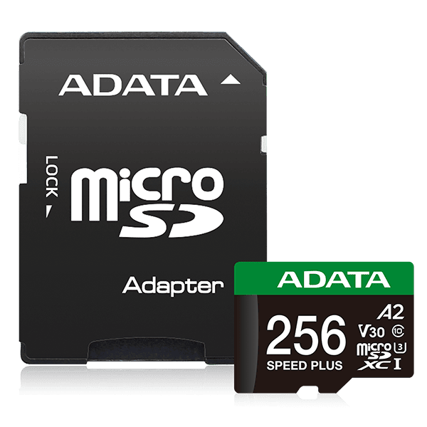 Карта пам'яті microSDXC (UHS-1 U3) A-DATA SPEED PLUS 256Gb Class 10 V30 A2 (R-180Mb/s W160Mb/s) (adapter SD) (UD256GUI3V30A2SP-RA1) - Фото 1 Карта пам'яті microSDXC (UHS-1 U3) A-DATA SPEED PLUS 256Gb Class 10 V30 A2 (R-180Mb/s W160Mb/s) (adapter SD) (UD256GUI3V30A2SP-RA1) - изображение 1