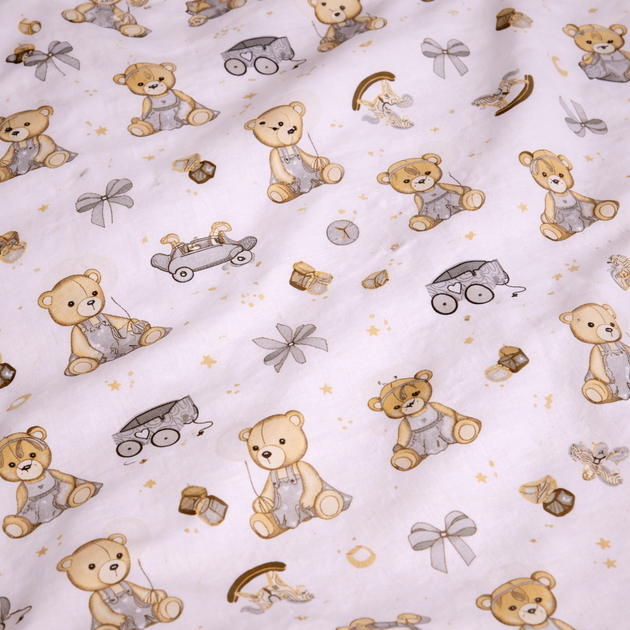 Комплект постільної білизни Mirson Полуторний 143х210 см 17-0917 Little Teddy gray Ranforce Elite (2200012568644) - Фото 4 Комплект постільної білизни Mirson Полуторний 143х210 см 17-0917 Little Teddy gray Ranforce Elite (2200012568644) - зображення 4
