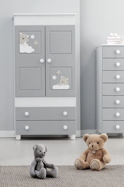 Дитяча шафа Azzurra Design Armadio Mars Grigio сірий - Фото 1 Дитяча шафа Azzurra Design Armadio Mars Grigio сірий - изображение 1