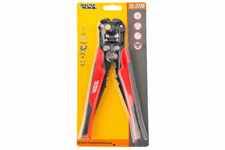 Съемник изоляции Mastertool автоматический 205 мм для провода 0.2-8 мм² щипцы для обжима и зачистки (D-IT_22-C) - изображение 2