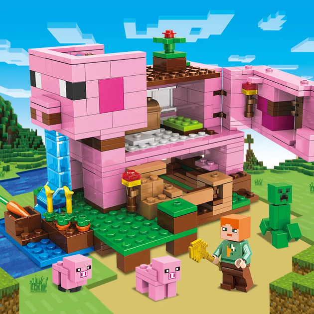 Конструктор Minecraft АА8004 Дом-свинья 387 деталей Майнкрафт MineWorld My World - изображение 2
