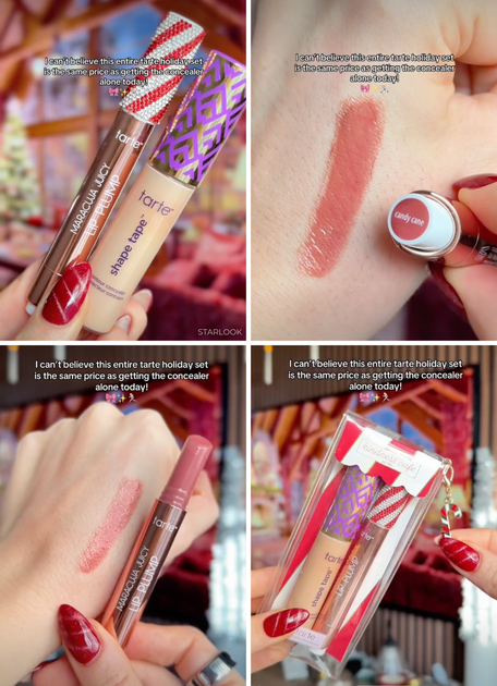 Консилер Tarte Shape Tape Contour Concealer 16N Fair-Light + блиск-плампер для губ Maracuja Juicy Lip Plump Candy Cane 12.7 мл - зображення 8